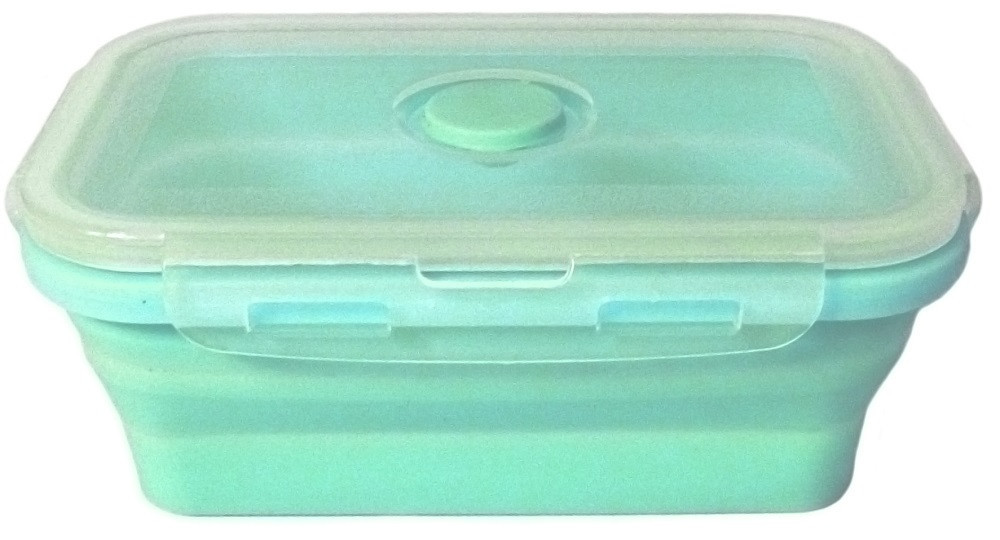 Контейнер харчової силіконовий Stenson MH-3393 500мл, м'ятний, фото 1