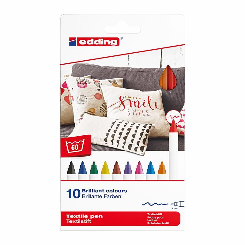 Маркер Edding Textile Classic 1 мм набір 10 кольорів (4600/10C)