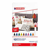 Маркер Edding Textile Classic 1 мм набір 10 кольорів (4600/10C)