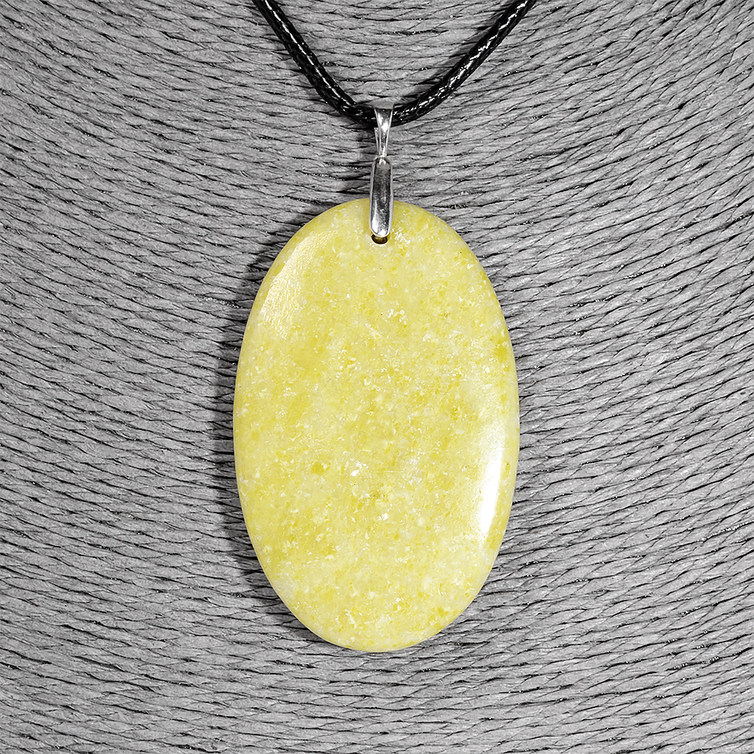 Кулон із жадеїтом, 55*35 мм., срібло, 1290КЛЖ