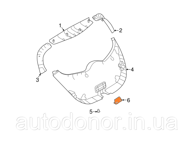 Ручка дверей (кришки, ляди) багажника внутрішня Nissan Leaf ZE1 (18-) 90940-5SK0A