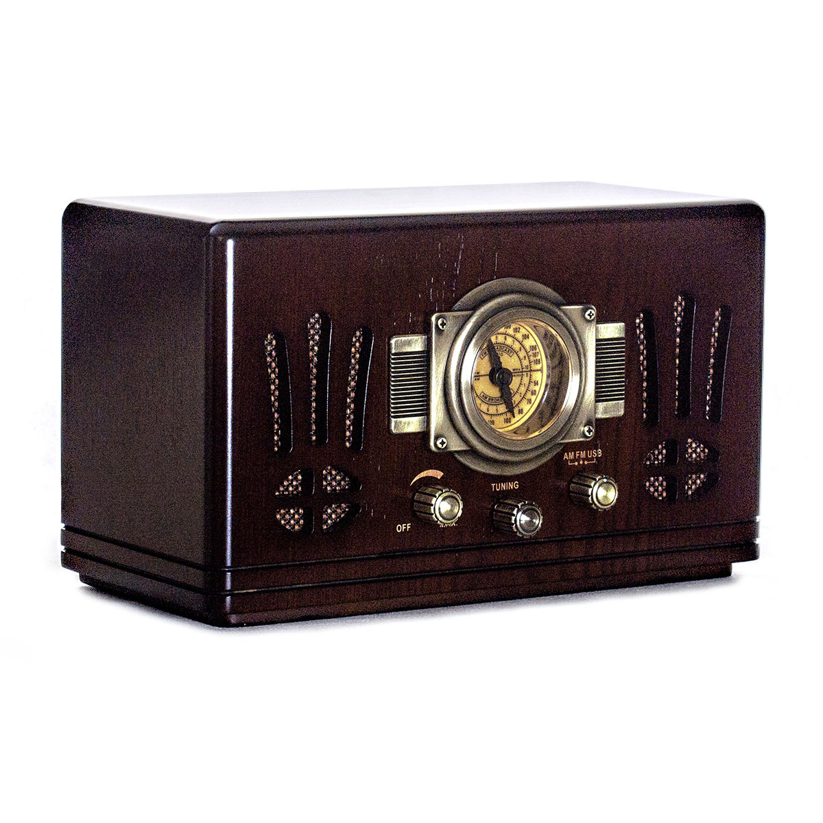 Радіоприймач в ретро стилі корпус з натурального дерева «Де Голль». Горіх, фото 1