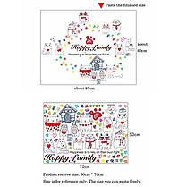Вінілові наклейка на стіну в дитячу, у ванну "Happy Family" веселі коти 85 см*60 см (лист 50*70 см), фото 2