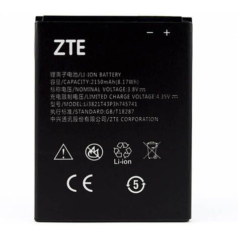 Акумулятор Li3821T43P3h745741 для ZTE Blade L5, L5 Plus, 2150mAH, фото 2