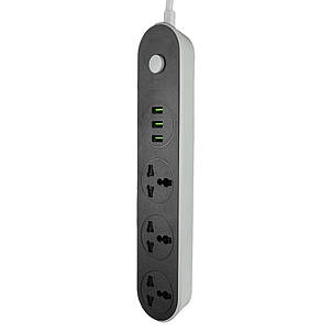 Мережевий подовжувач LDNIO SC3301 НА 3 розетки, 3 USB 1,6 м, Black, фото 2