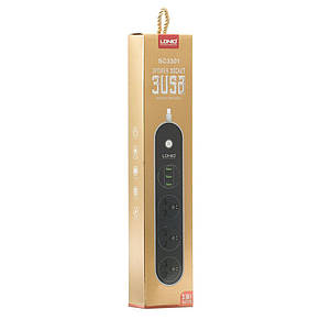 Мережевий подовжувач LDNIO SC3301 НА 3 розетки, 3 USB 1,6 м, Black, фото 3