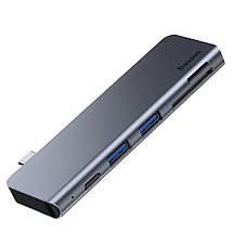 Hub адаптер Baseus Harmonica CAHUB-K0G 5 in 1, Gray, фото 2