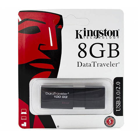USB Флешка Kingstone DataTraveler 100G3 8Gb USB 3.0 / 2.0, фото 2