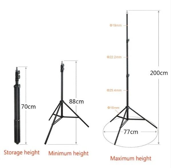 Складаний штатив підвищеної міцності 2 метри Durable Telescopic Stand 2 м стійка для телефона камери фотостудії, фото 1