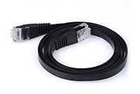 Patch cord 6 cat. медный черный плоский патчкорд кабель 5m