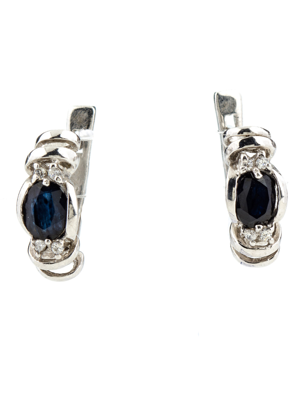 Сережки срібні із сапфіром Е-146, фото 1