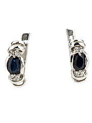 Сережки срібні із сапфіром Е-146