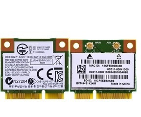 Wi-fi+BT модуль HalfSize Mini pcie Broadcom BRCM1063 (2 антени) 802.11 b, g, n, 300 Mbps