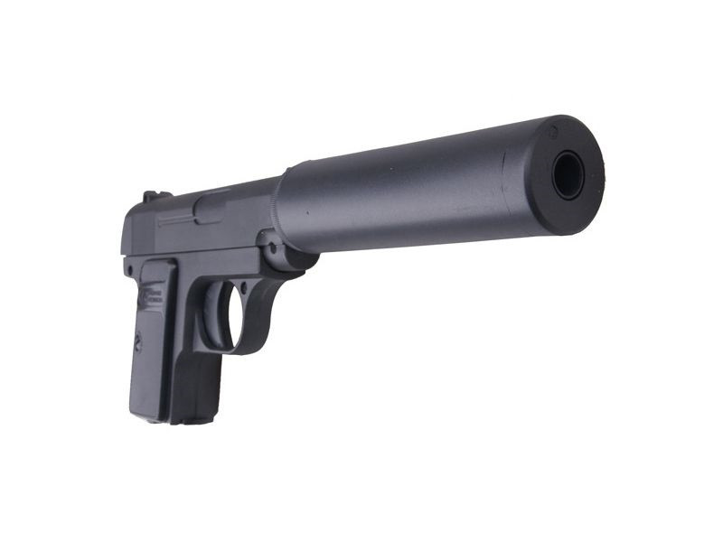 Спринговый металевий пістолет G1A (Colt Model 1908) з глушником, Кольт, страйкбол, пістолети на пульках