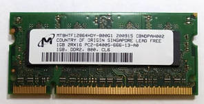 Оперативна пам'ять для ноутбука Sodimm DDR2 1gb, pc 4200, 5300, 6400 (Різний Бренд...) бу #