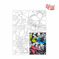 Холст на картоне с контуром Rosa Start 30x40 см акрил хлопок Бабочки №1 (4823086708044)