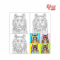 Полотно на картоні з контуром Rosa Start 30x30 см акрил, бавовна Pop Art Raccoon (4823086708037)