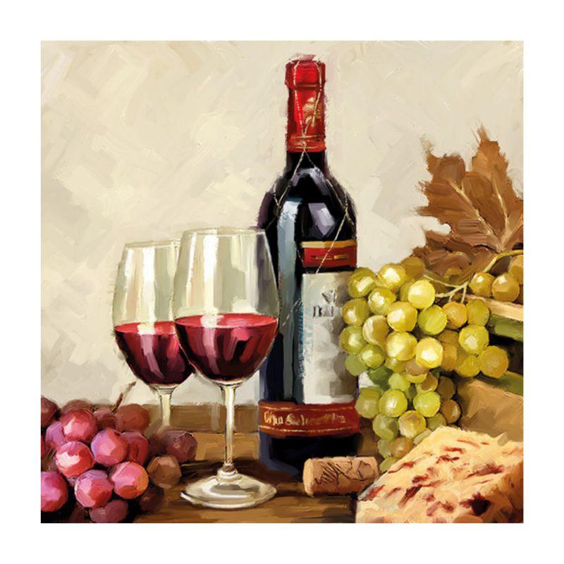 Декупажні серветки "Вино", 33x33 см, 18,5 г/м2, 20 шт, Ambiente