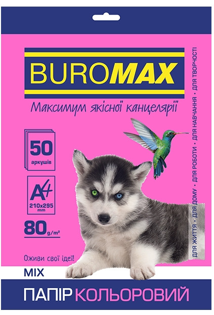 Бумага цветная Buromax NEON+INTENSIV А4 80г/м2 10цв. 50л. (BM.2721850-99)