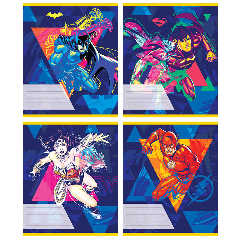 Зошит у лінію 18 л Kite DC comics мікс 4 обкладинки (DC20-237)