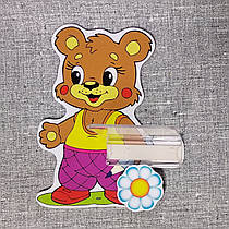 Стенд для малюнка та вироби з поличкою та магнітом Ведмедик