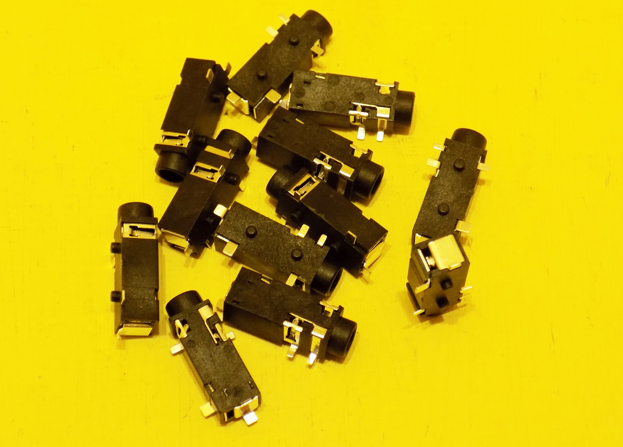 Аудио гніздо PJ-328 SMD 5P 3,5мм, чорне, фото 1