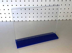 МенюХолдер А5 горизонтальный (149х210мм., акрил 1.5мм) + синее основание 3мм.)