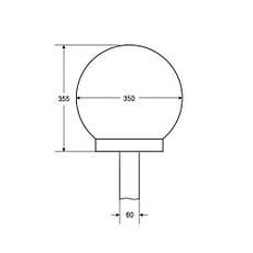 Садово-парковий світильник куля опал 350 мм, фото 3