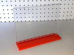 МенюХолдер А5 горизонтальный (210х297мм., акрил 1.5мм + оранжевое основание 3мм.)