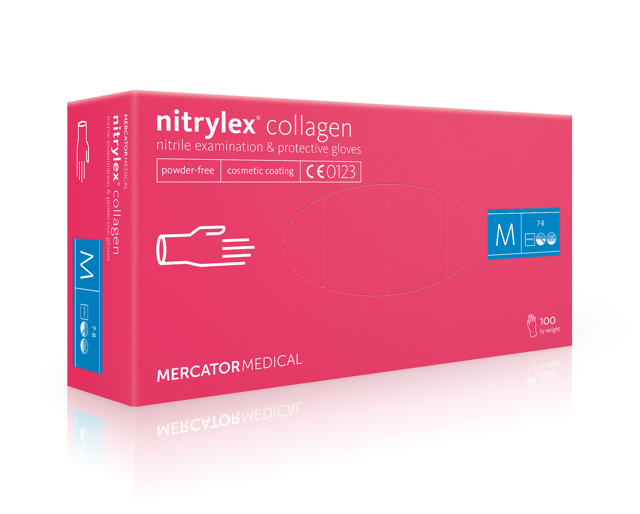 Нітрилові рукавички Nitrylex Collagen (рожеві) S 50 пар