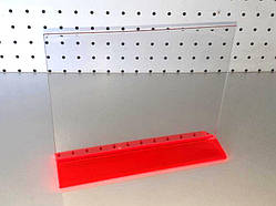 МенюХолдер А5 горизонтальний (149х210мм, акрил 1.5 мм) + флуоресцентна червона основа 3 мм)