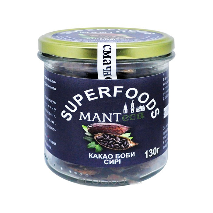 Какао боби сирі цілі, 130г, Manteca
