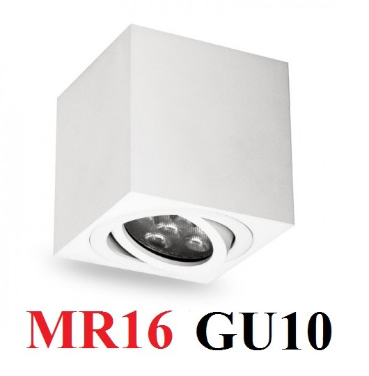 Накладний світильник поворотний Feron ML303 MR16 GU10 точковий стельовий спот квадратний Білий