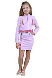 Костюм для дівчинки Попелюшка м-314 зріст 152 рожевий. Складається зі спідниці штанів і жакета, фото 2