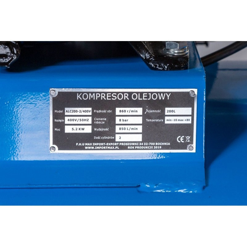 Компрессор 2-x поршневый масляный AL-FA ALC200-2 ! 5.2 кВт - 200 л. Чугунный блок - фото 7 - id-p1148933547