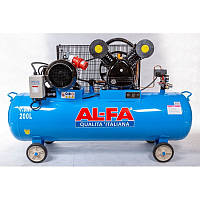 Компрессор 2-x поршневый AL-FA ALC200-2 ! 850 l/min - 200 л. Чугунный блок