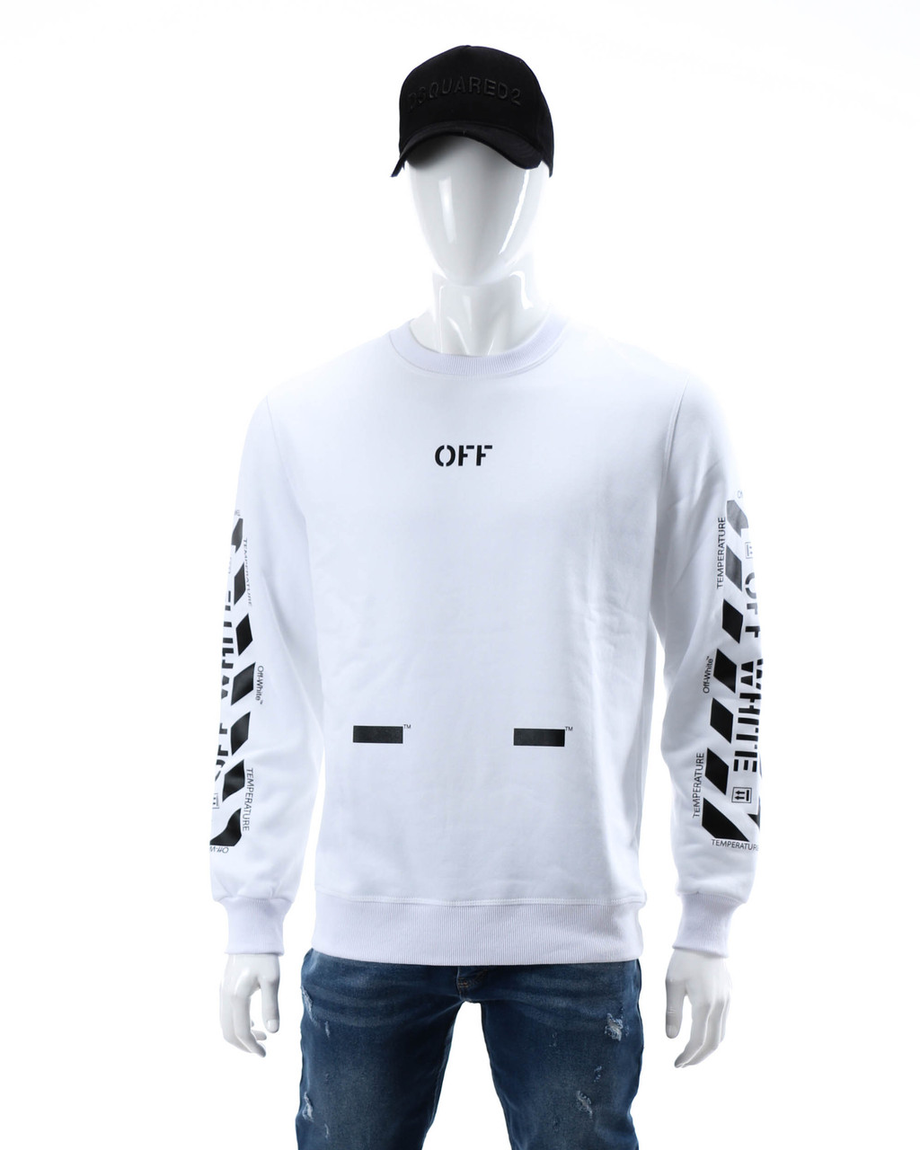 Світшот осінь-зима білий OFF-WHITE №5 рис на рукавах WHT 2XL(Р) 19-529-003-003