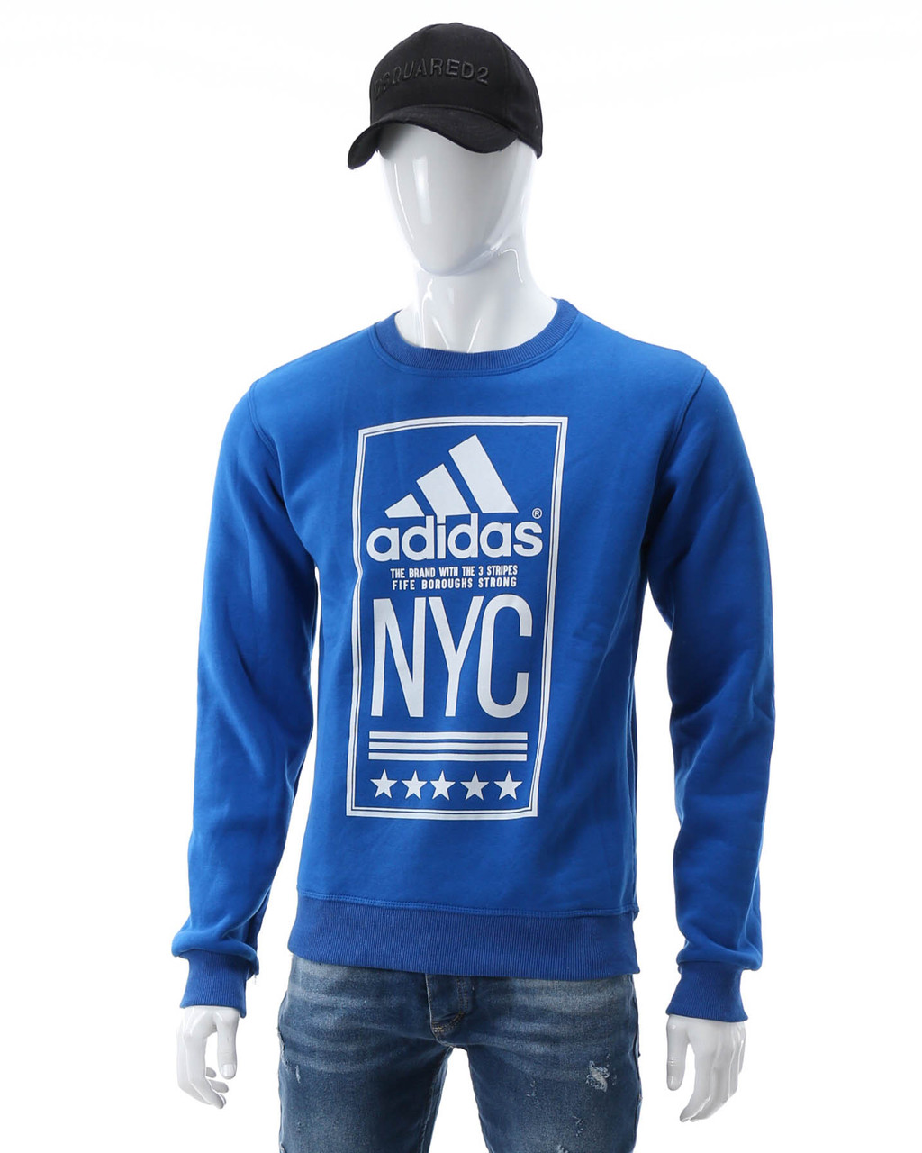Світшот осінь-зима електрик ADIDAS з принтом "NYC" SAX XXL (Р) 19-422-003
