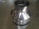 Конус (оголовок) нержавіюча сталь 0,8-0,5 мм, діаметр 150/250 мм., димар, фото 4