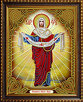 Набор алмазной вышивки " Покров Пресвятой Богородицы ",религия, частичная выкладка ,мозаика 5d, 47х37 см