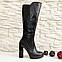 Жіночі шкіряні чоботи на високих підборах. 36 розмір, фото 4