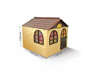 Будиночок пластиковий ігровий коричнево-бежевий DOLONI 1200*1290*1290