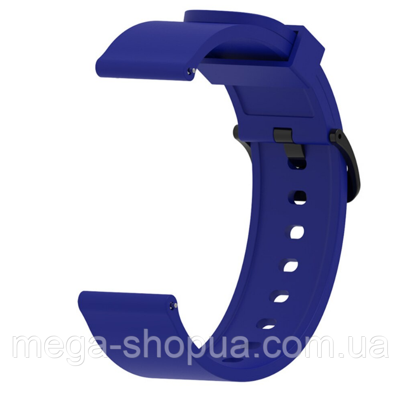 Ремінець силіконовий для розумних смарт годинників Smart Watch 20 мм Amazfit, Huawei годинникові ремінці 20mm F7 Синій 2