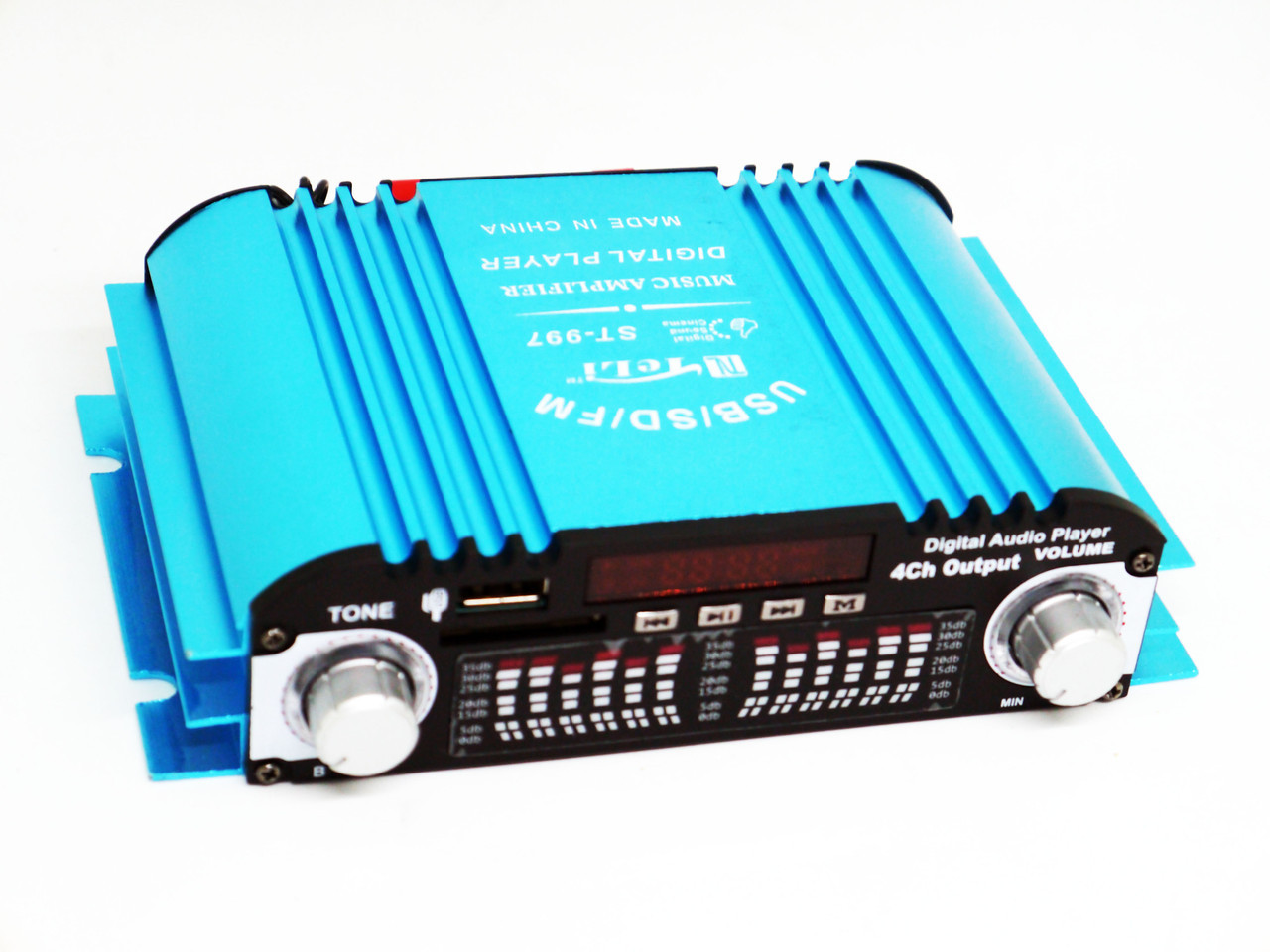 Підсилювач звуку Teli ST-997 4х канальний USB+SD+MP3 4x55W Blue (4_00220)