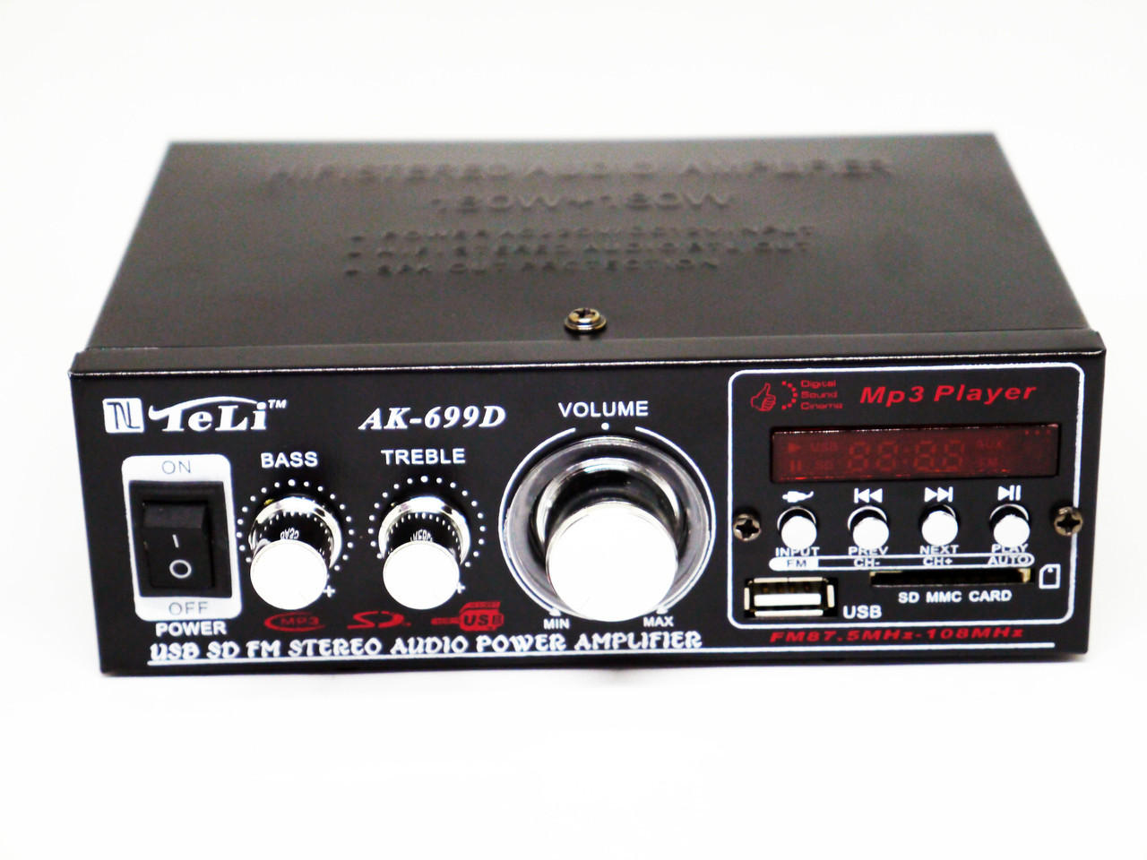Підсилювач звуку Teli AK-699D FM USB 2x180 Вт (4_00230)