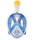 Підводний маска СИНЯ L/XL | Маска для підводного плавання EasyBreath | Маска для снорклінга, фото 3