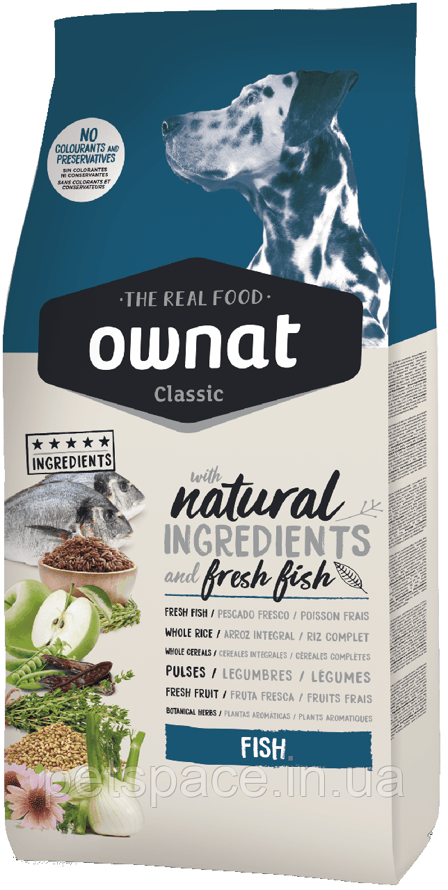 Корм Ownat Fish (Овнат Фіш для собак всіх порід з рибою), 20кг.