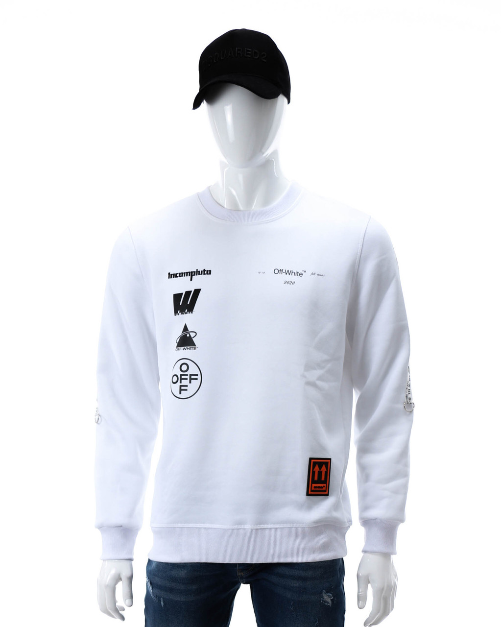 Світшот осінь-зима білий OFF-WHITE No14, стрічка WHT S (Р) 20-538-003-002