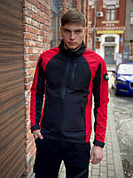 Мужская куртка Intruder Intruder SoftShell Lite 'iForce с капюшоном, спортивная ветровка черно-красная