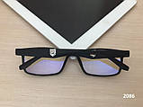 Комп'ютерні окуляри з захисними лінзами прямокутні. Модель ЕАЕ 2086 чорні, фото 4